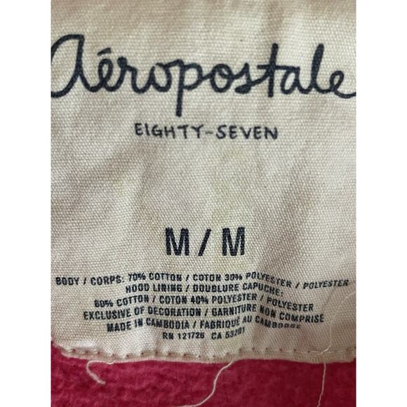 Vintage Y2K Aeropostale Zip Up Hoodie Womens M Pink Spellout Embroidered Logo - Picture 6 of 10